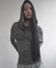 Draped Hoodie Long Sleeve Gray