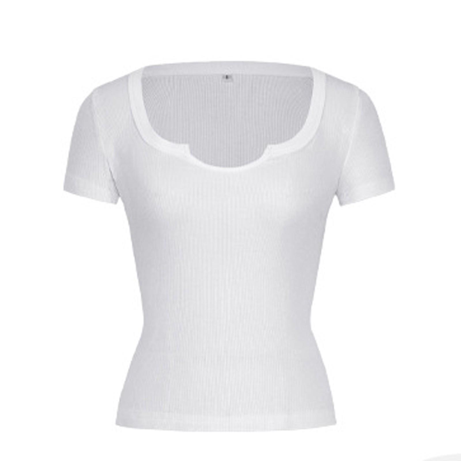 

Женский однотонный трикотажный топ без бретелек с открытой полостью на пупке XL белый