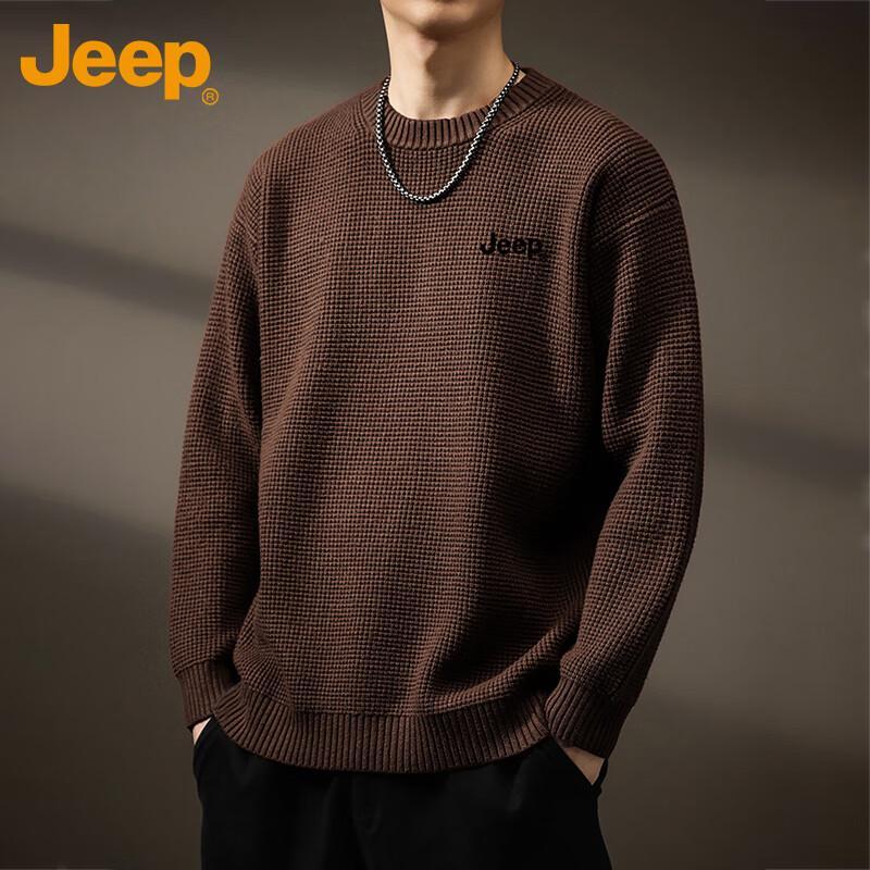 Jeep Men's Retro Loose Fit Pullover Sweater