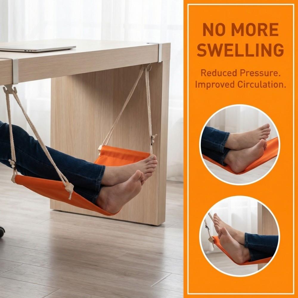 Portable Foot Hammock Adjustable Travel Foot Rest Easy-install Office Foot Support  Office Work