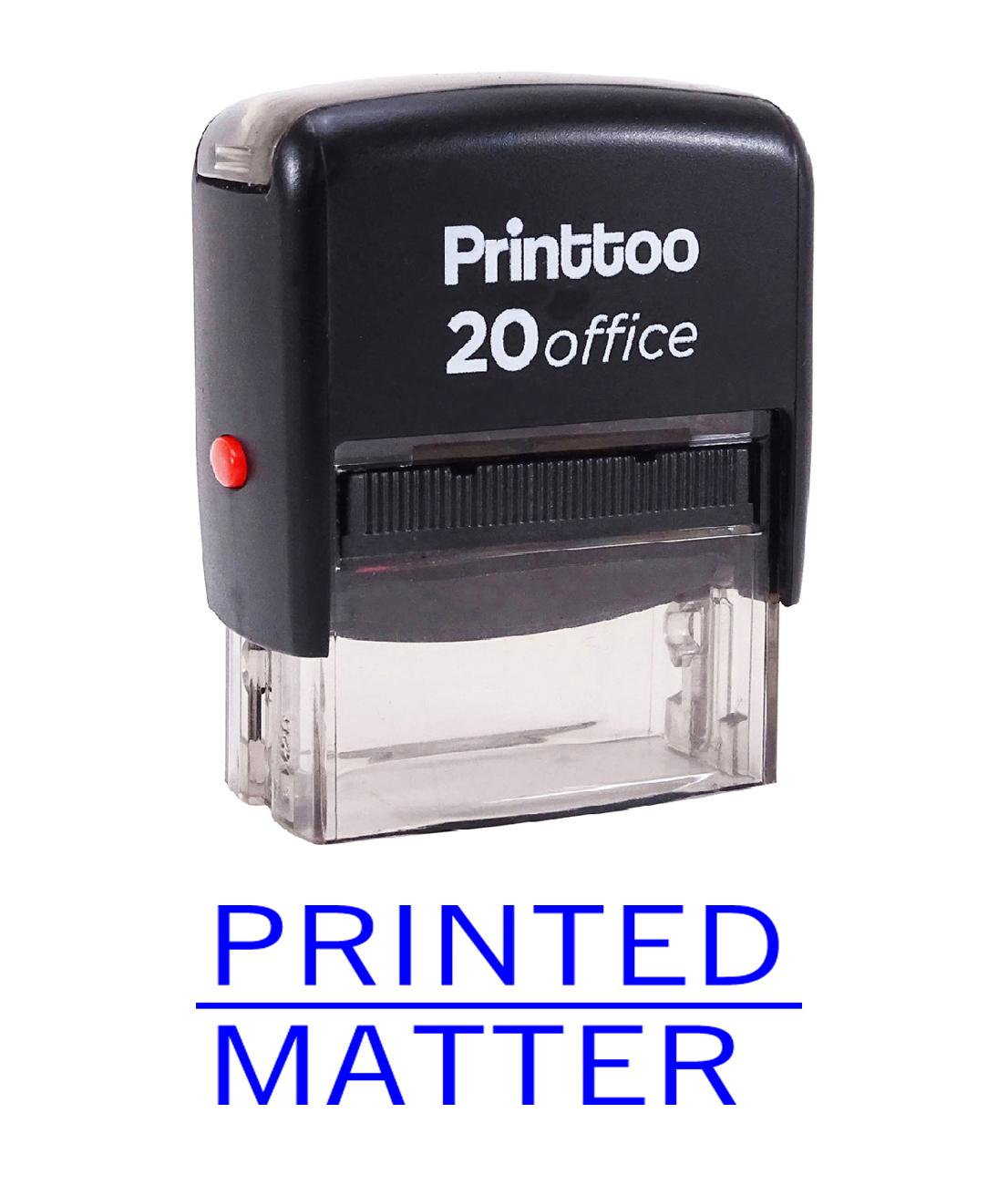 

Printtoo PRINTED MATTER Self Inking Rubber Stamp Office Stationary Custom 14 mm x 38 mm (Approx) синій