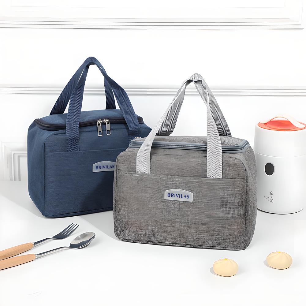 Tragbare Isolierte Thermische Lunchtaschen Tasche Reißverschlussversiegelung Große Kapazität Pendeln Büro Outdoor Picknick Schule Brunch Tragetasche