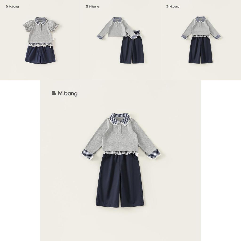 Girl Spring Dress Up Kids Cotton Long Sleeve Suit With Lace Trim For Ages 3 To 8