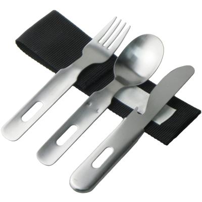 Nagao Camping- und Outdoor-Besteckset und Matt Enthält Hergestellt in Japan Tsubame-Sanjo (3-teiliges Set Messer, Löffel, Gabel) - Poliert, Gehäuse,