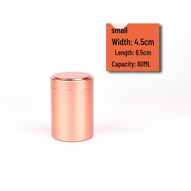 Mini Aluminum Alloy Sealed Tea Can - Compact Metal Storage for Loose Leaf Tea Large
