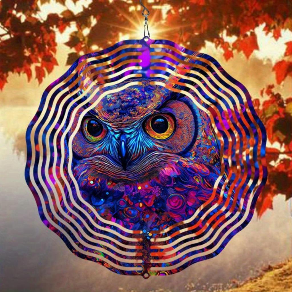 Lebhafter bunter Metall-Windspinner für Outdoor-Garten-Terrassen-Dekor Keine Batterie erforderlich Hängende Kunst Hofornament Skulptur