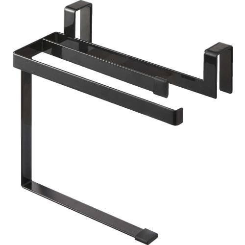 

Yamazaki Tower Anti-Pinch Towel Hanger, Black, Approx. W20.3 x D9.3 x H18cm, Suitable for Dishcloths, Towels, Towel Rack, Model 6709