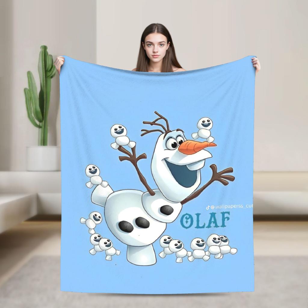 Frozen Olaf Cartoon  Blanket  Super Soft Novelty Plush Throw Blanket For Bedroom Airplane Travel Flannel Bedspread Bed Cover