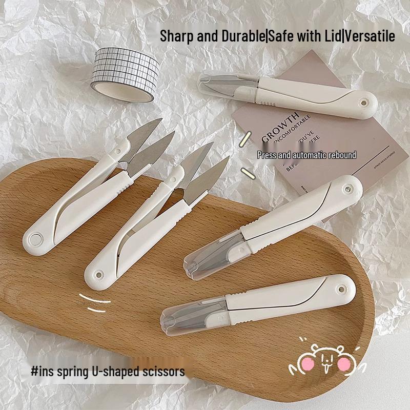 Newcomer Special: Mini U-Shaped Round Head Spring Scissors for Sewing and Crafts