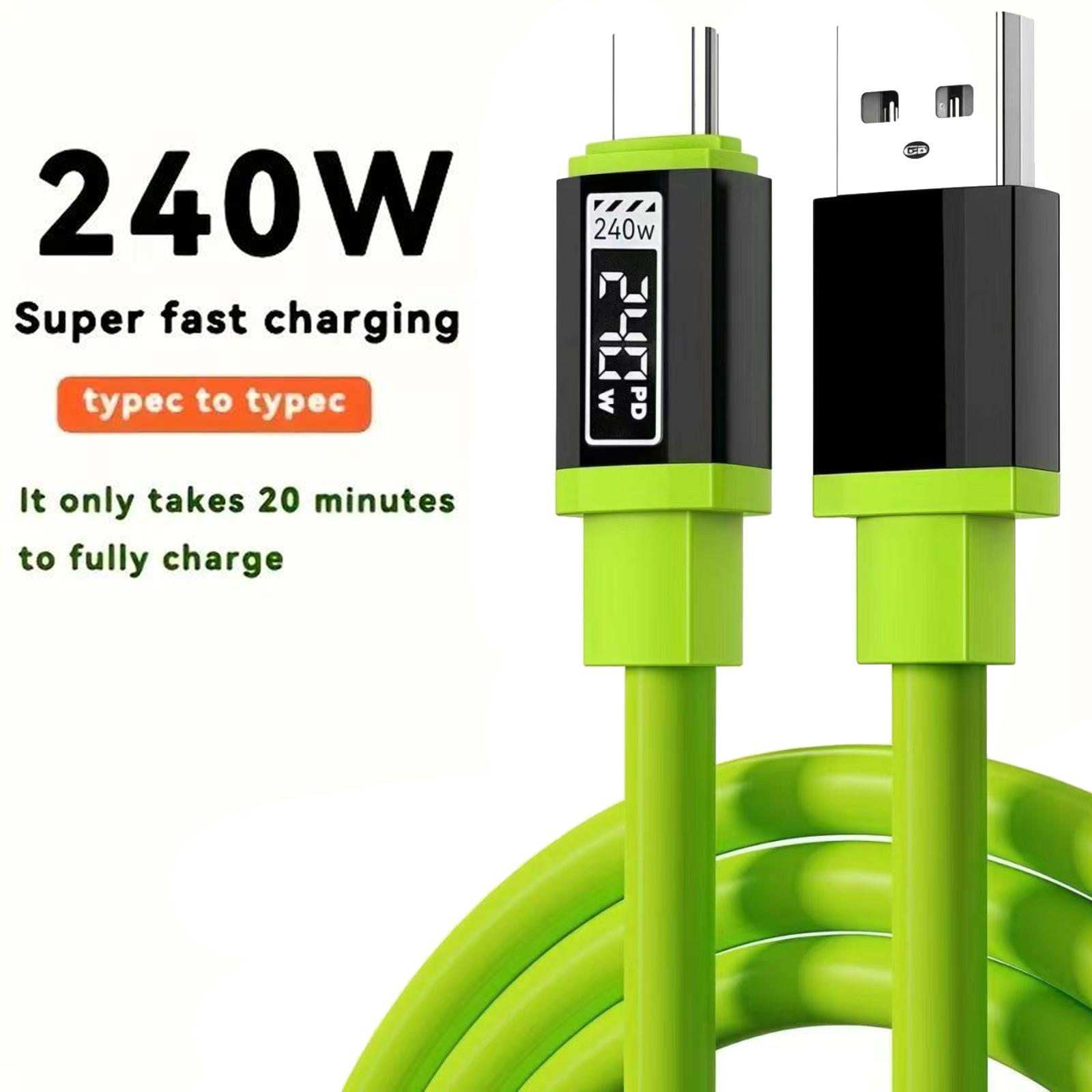 

240 В Цифровий Кабель для Даних Розумна Швидка Зарядка Високопотужна Швидка Зарядка Кабель для Зарядки A зелений