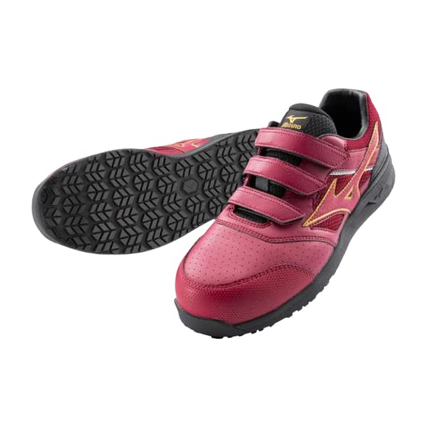 [Mizuno] Work Shoes Safety Shoes Almighty LS22L WIDE Men's Wine Red x Gold 27.5 cm 4E