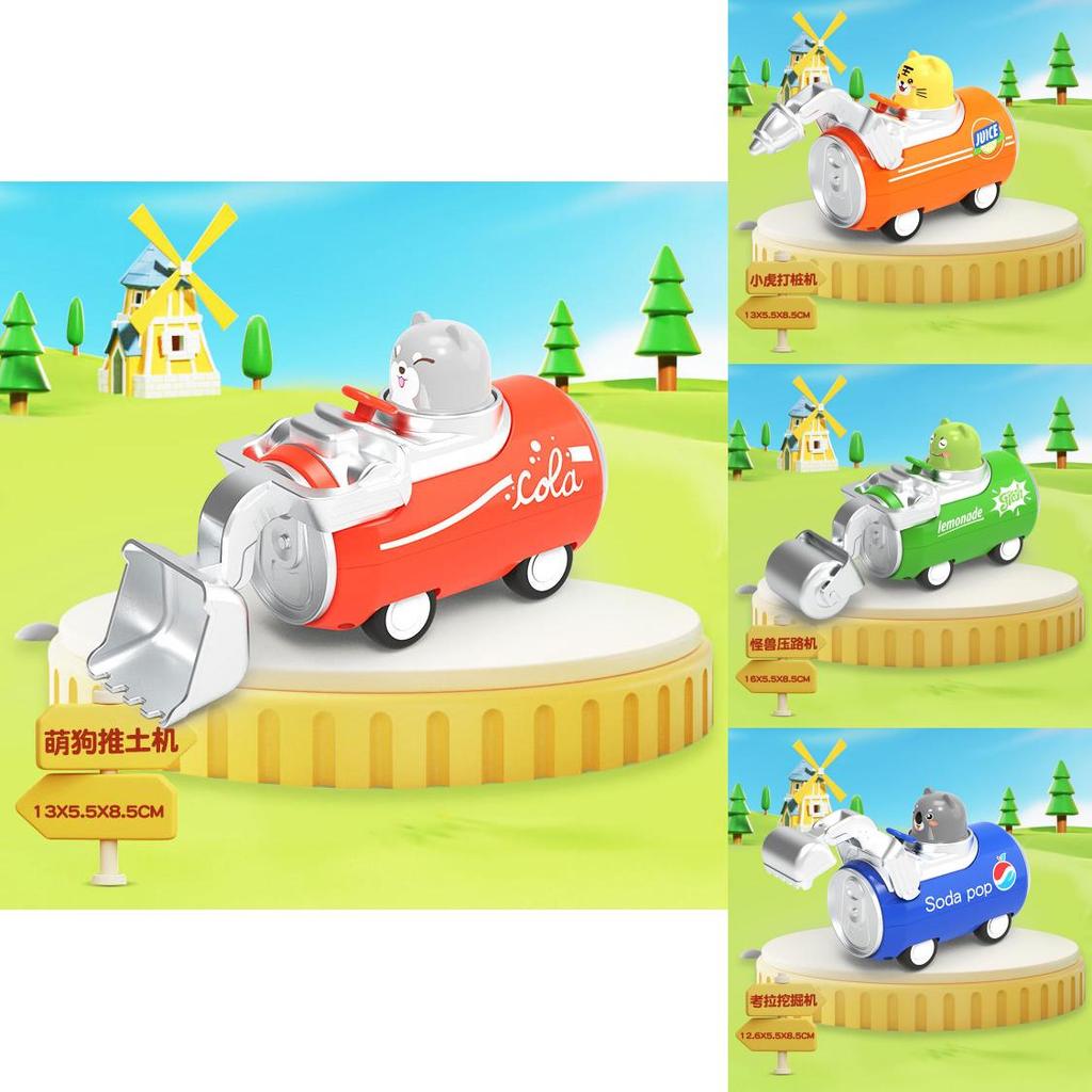 Cartoon Monster Pull Back Toy Car With Inertia Engineering Design For Toddlers And Kids