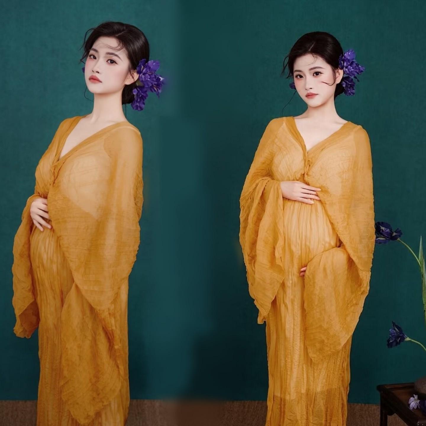

Maternity Pure Desire Style Indoor Studio Retro Photo Dress for Artistic Photography One Size
