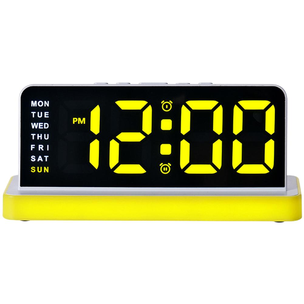 LED Digital Alarm Clock Large Screen Night Light Calendar Display USB Powered Adjustable Backlight Compact Size 20 7 8.5cm