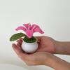 Flowers Hand-Knitted Lily Potted Delicate Crochet Woven Flowers Pot Gift Room Home Decoration