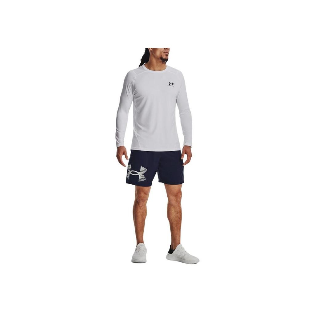 Under Armour Logo Print Mid-Rise Breathable Casual Shorts Men Shorts Navy-Blue 1377139-410