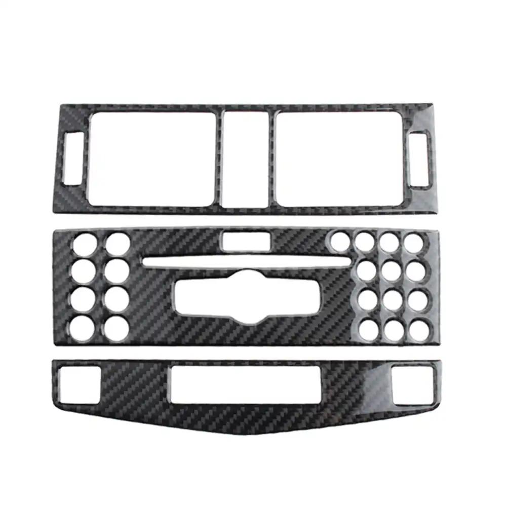 3Pcs/Set Carbon Fiber Console Air Conditioning CD Panel Decoration Cover Trim for Mercedes Benz C Class W204 2007-2010