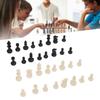 Chess Pieces Only PS Plastic Replacement   Chessmen Figurine Pieces 49mm Height King for Party Relaxing(Black White )