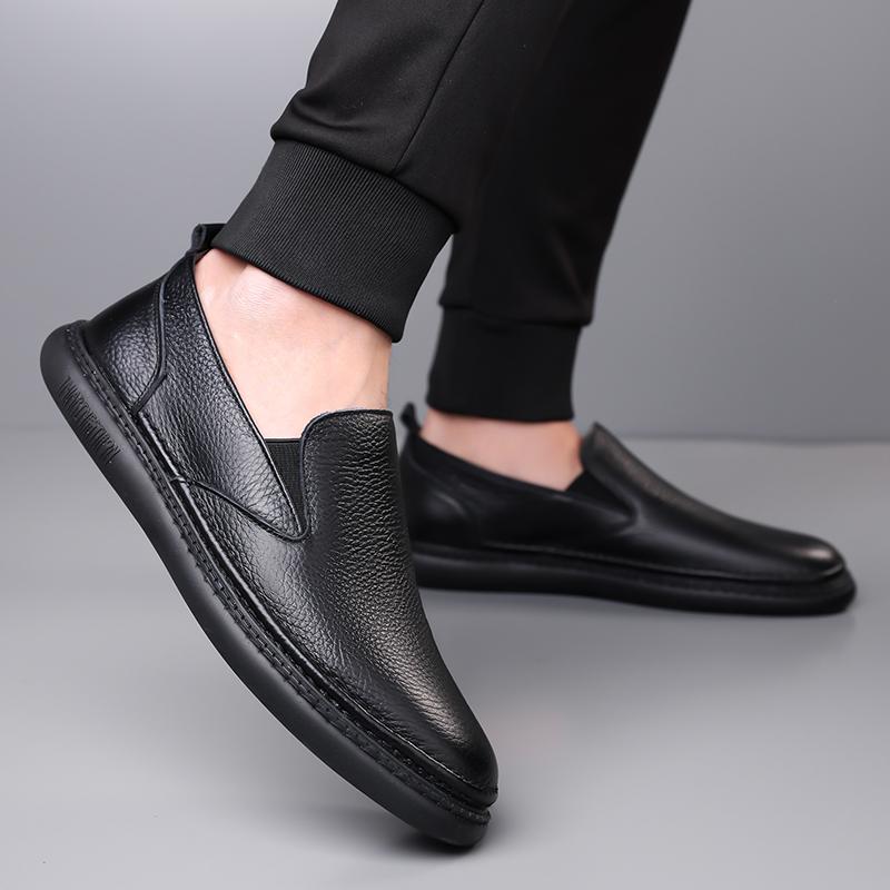 Loafers All-match Social Flats Mens Slip On Shoes Fashion Outdoor Walking Shoes Men All-match Sneakers Leather Office Footwear