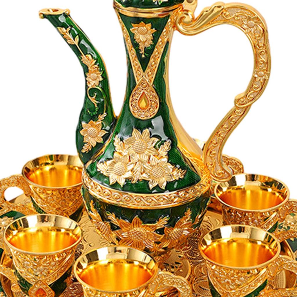 Elegant Turkish Coffee Set with Pot and Tea Cups - Stylish Beverage Drinkware for Home Decor