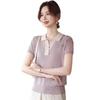 Mother's Day Loose Summer Knit T-Shirt for Middle-Aged and Elderly Women