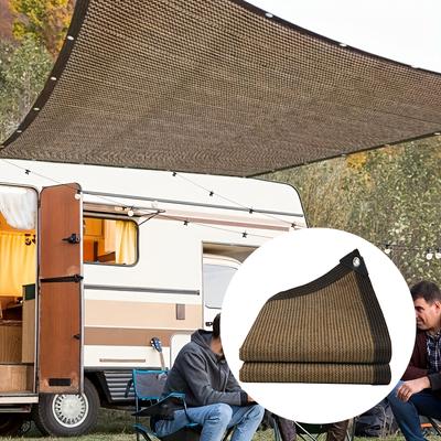 1PC Heavy-Duty Heatproof Shade Net Coffee Colored Sunshade Net Gardens and Patios High-Temperature Resistant Sun Protection Mesh