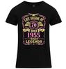 La Vida Comienza a los 70 Camiseta de 70 Cumpleaños para Mujer Camisetas para Hombre y Mujer Top NACIDO 1955 Regalo para Mujer Hija