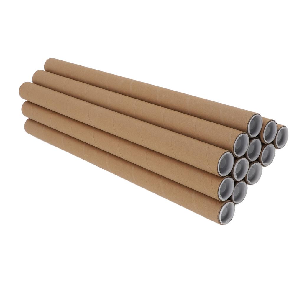 12 Pcs Round Paper Tubes Poster Storage Tubes Multipurpose Mailing Poster Paper Tubes with Plastic