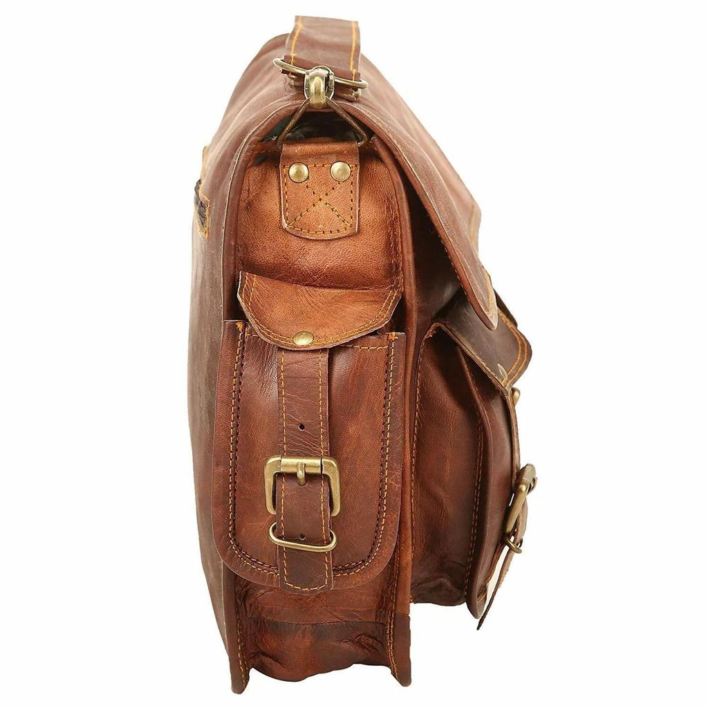 Genuine Kodiak Vintage Leather Bag Men's Messenger Shoulder Laptop Bag Briefcase