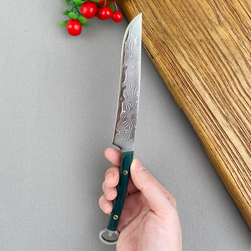 Damascus Knife Hand Forged Blade Wood Handle Kitchen Knives Cleaver Meat Fruit Fish Boning Knife Chef Cooking BBQ Butcher Knife