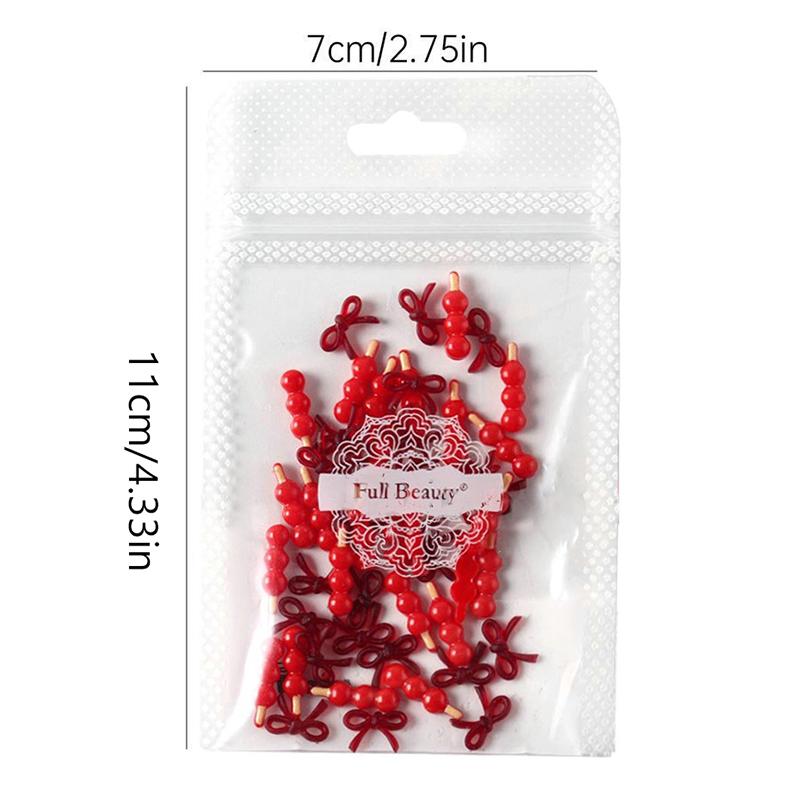50/100Pcs Sugar-Coated Haws Resin Flatback Nail Art Decoration 3D Fun Food Cartoon Nail Jewelry Charms Chinese Style Nail Parts