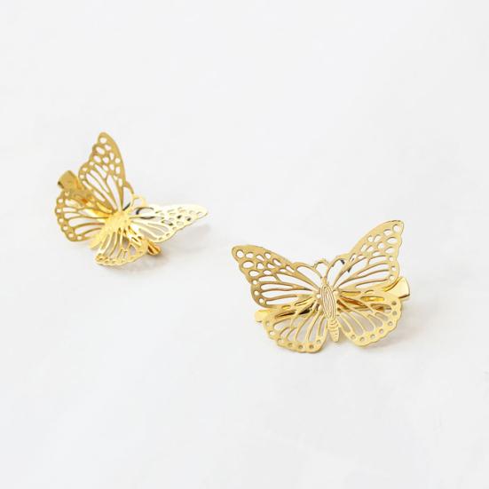 Vintage Women Hollow Butterfly Metal Hairpin Side Hair Clip Barrette Headwear