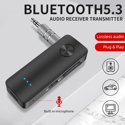 Bluetooth 5.3 Transmitter Receiver 2 In1 Wireless Adapter 3.5mm Audio Stereo AUX Adapter For Car Audio Music Handsfree Headset
