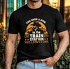 Yellowstone Bahnhof Cowboy T-Shirt Westlicher Berg Sonnenuntergang Geschenk T-Shirt Oberteil