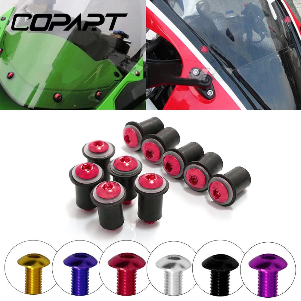 10Pcs M5X15mm Windshield Windscreen Bolts Fairing Screw Nut Fastener For Suzuki GSXR GSX-R600 750 1000 HONDA BMW KAWASAKI SUZUKI