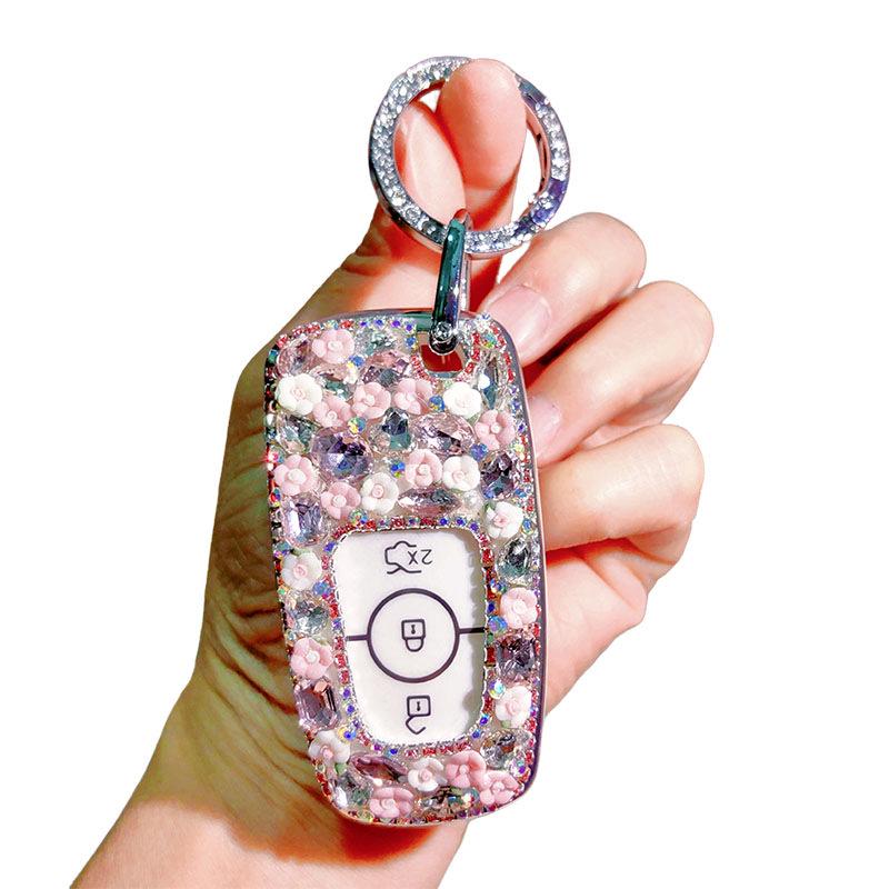 Diamond-Studded Key Cover for Ford Cars and Women's Handbags
