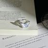 Summer New Glacier‑Blue Gradient Butterfly Flower Light‑Luxury Temperament Open Ring Niche Unique Design Adjustable Index Finger Trend Jewelry