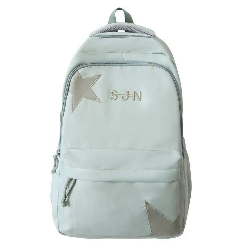 Five Print Pointed Star Student Backpack Simple Ergonomic Carry School System