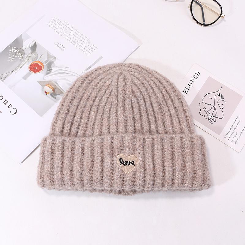 Embroidered Hat for Women In Autumn and Winter Casual Versatile Knitted Hat Ear Protection and Warmth Thickened Wool Hat Trendy and Cold Hat