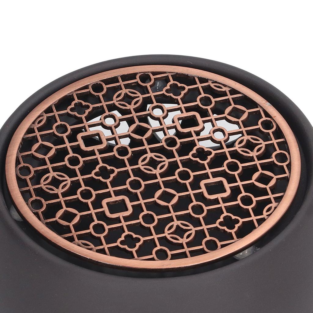 Teapot Warmer Base Ceramic Candle Heater Tea Coffee Milk Light Warmer with Purple Iron Pad for Home Black