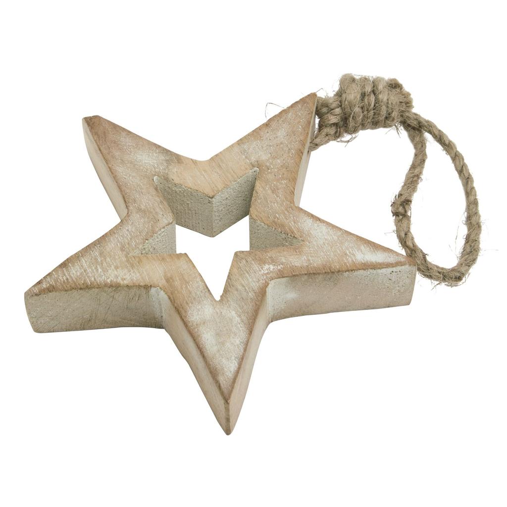 Hill Interiors Wooden Star Hanging Ornament