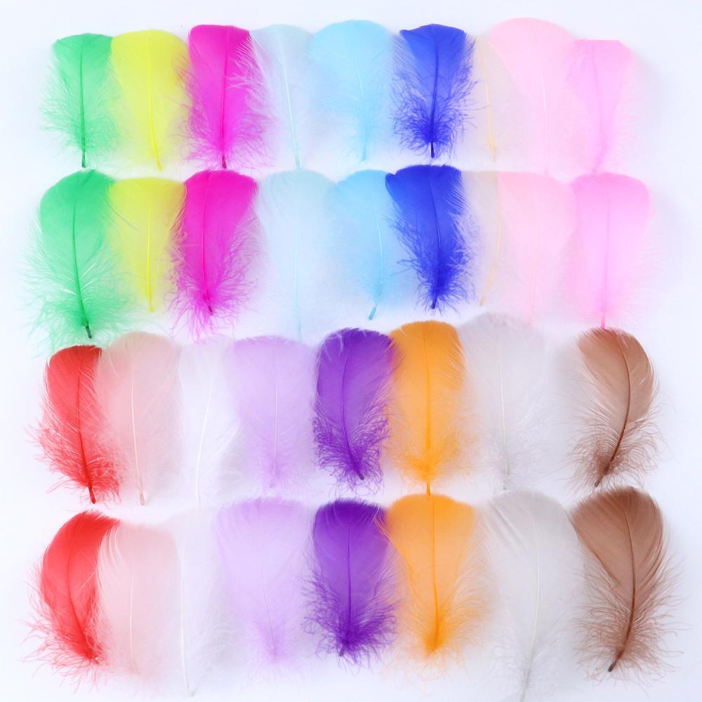 100Pcs/Lot Colour Goose Feathers 5-8Cm 8-12Cm Natural Feathers Crafts For Wedding Diy Handicraft Dream Catcher Decorative Plumes