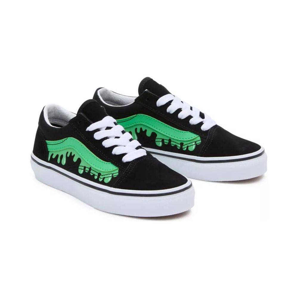 Vans Old Skool Casual Trendy Durable Low-Top Kids Skate Shoes Kids Sneaker Black Green VN0005WVYJ7