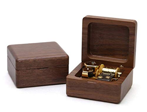 Mini 18-Note Wind Music Box – Walnut Wood Music Box, Popular Birthday Gift for Women, Stylish Music Box, Home Decor, Relaxation Item, Anniversary Gift