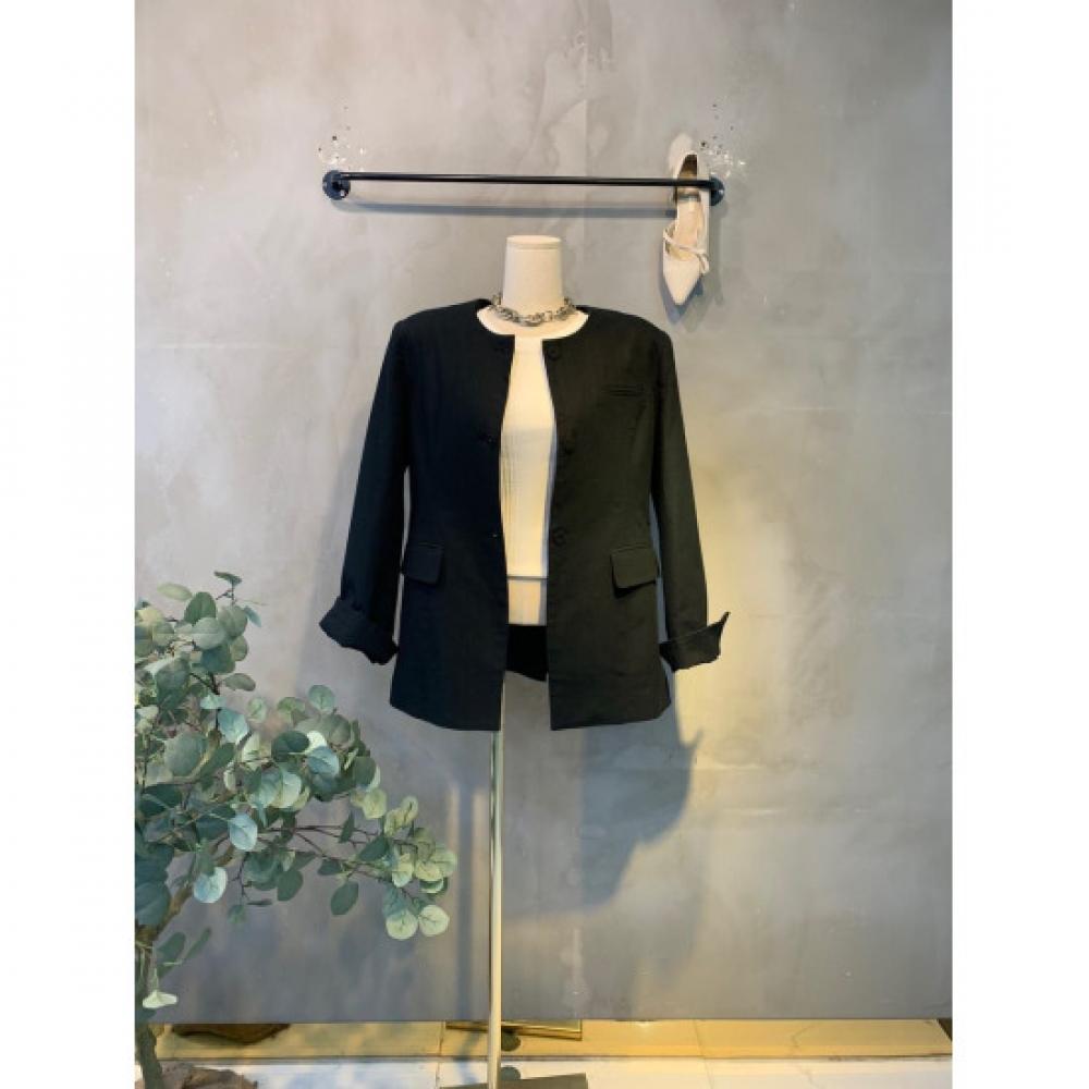 C S In The Room Mion lInen Non Collar Three Button Slit jaCket 3 ColorS