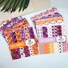 Classic Halloween Elements Stickers 12 Sheets Scrapbook Paper Set, 6x6in Double-Sided Craft Paper, Pumpkin Themed PaperPack Ghost Bat Pattern