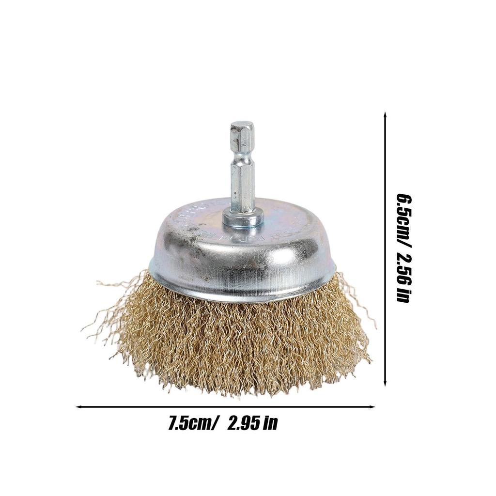 Hex Handle Electric Steel Wire Brush Stainless Steel Wire Brushes Silver Gold Rust Removal Polishing Wheel Brush Cleaning Tools