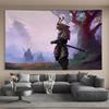 Samurai Tapestry Wall Hanging Tapestry Art Deco Style Blanket Curtain Home Bedroom Living Room Decoration