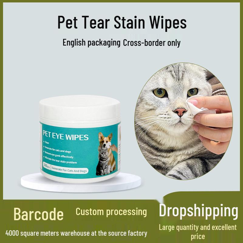 Čisticí ubrousky na oči pro kočky a psy - odstraňovač slzných skvrn a očního sekretu