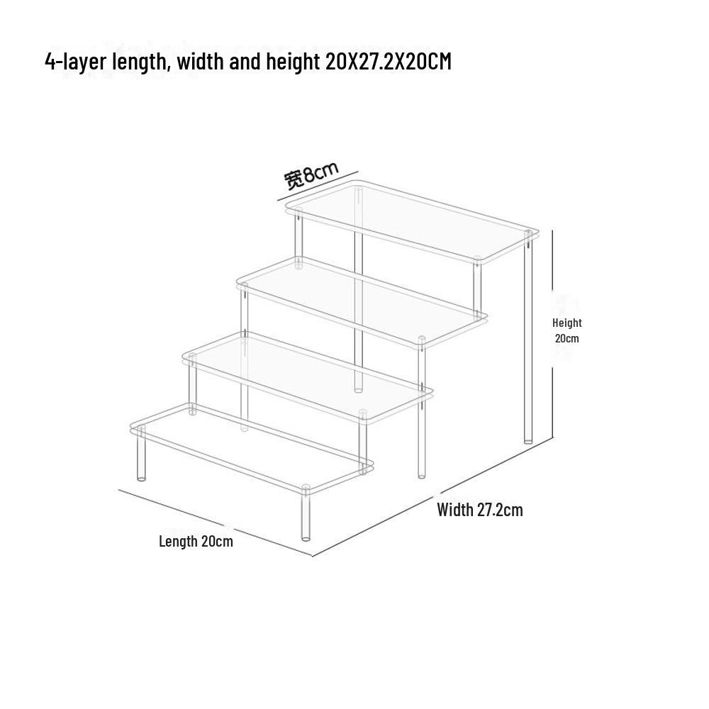 Mehrschichtiger Stufen-Displayständer aus Acryl für Pop Mart Blind Box-Sammlerstücke